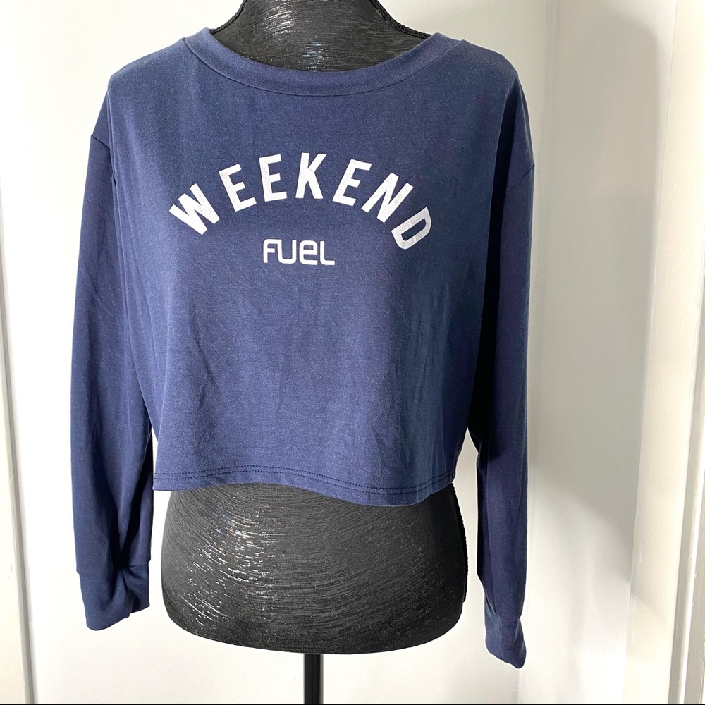 Lace-Up Back Cropped Weekend Sweatshirt